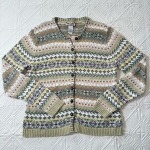 Tiara International Multicolor Patterned Fair Isle Size L